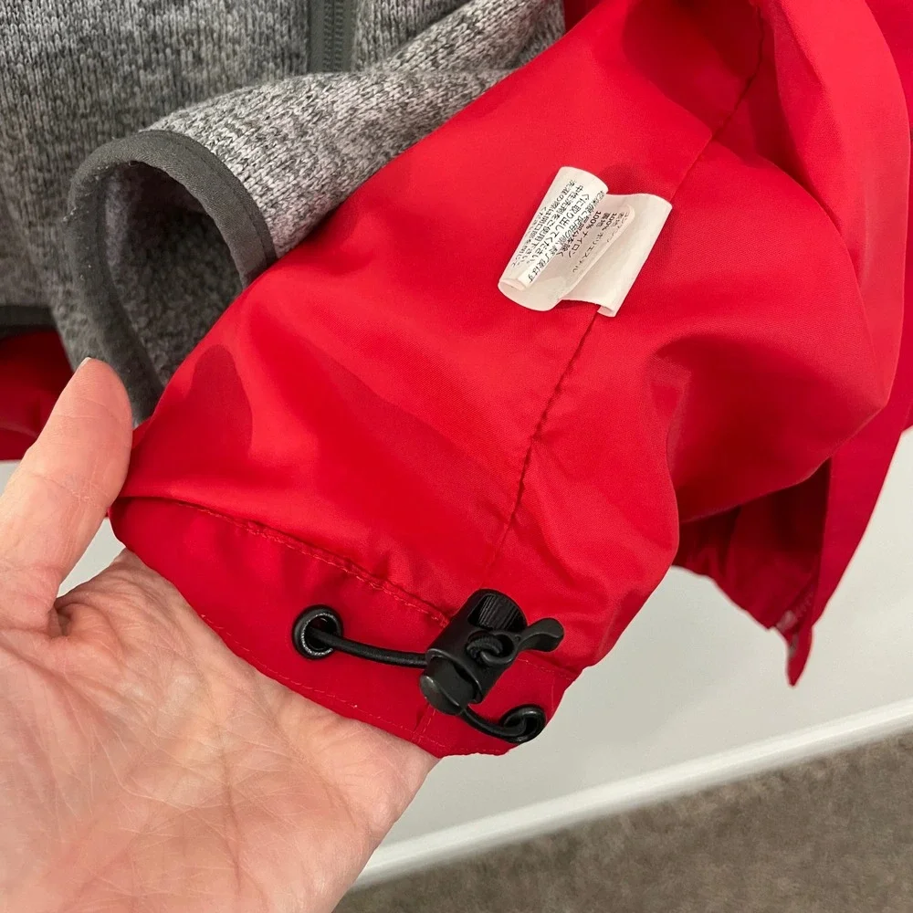 L.L. Bean Men's Small‎ 3 in 1 Sweater Fleece Jacket Red Gray Coat Waterproof